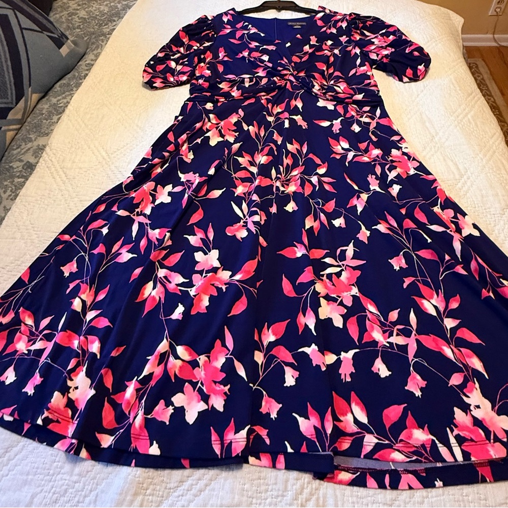 Jessica Howard Floral Navy and Pink Dress
